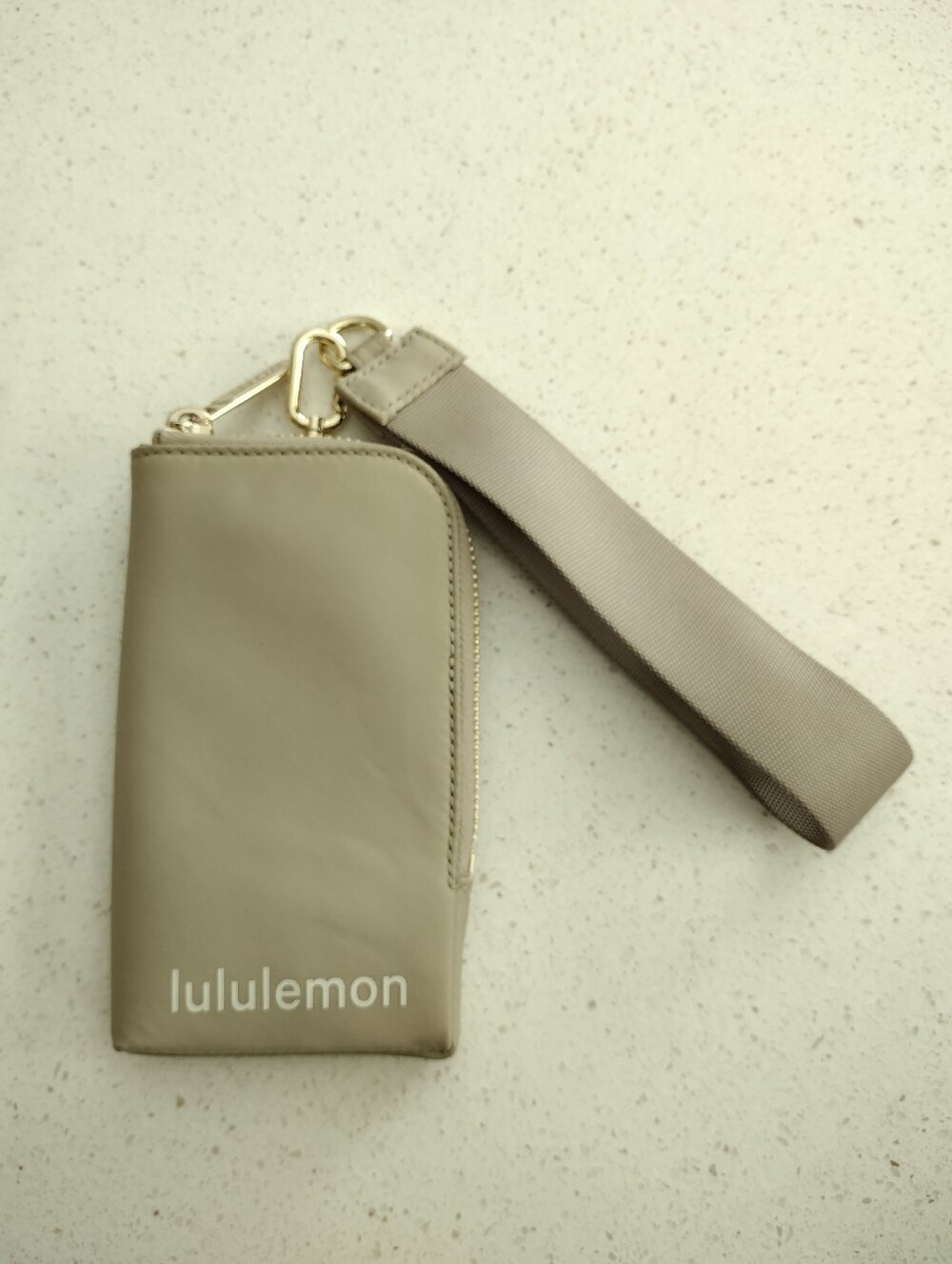 Lululemon Wristlet Wallet Clutch with Strap Gold Hardware LIKE NEW
